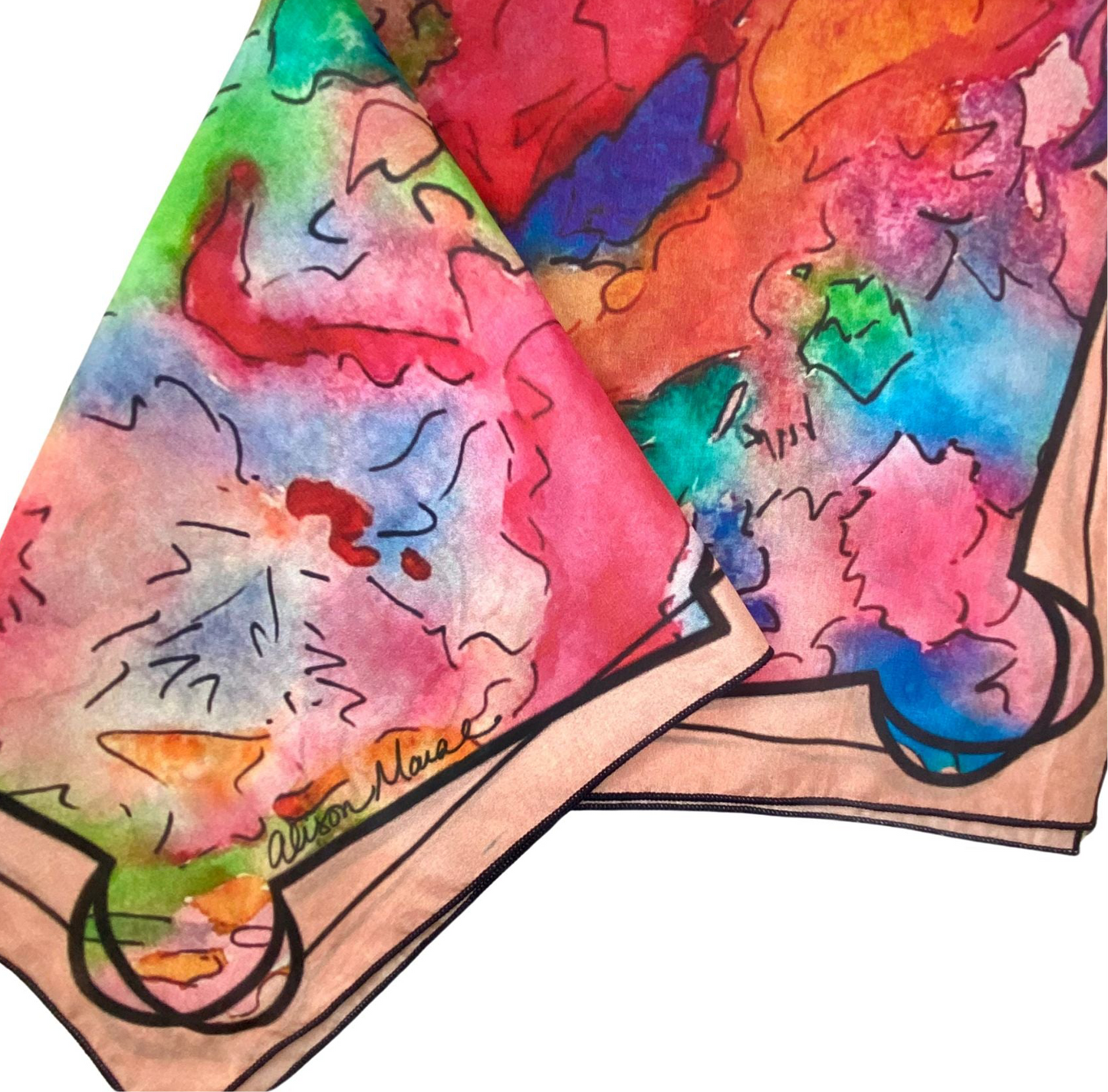 Shelly, limited edition silk scarf